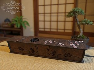Wooden Sakura Branch <b>Incense</b> Stick Burner <b>Box</b> Laser Cut Home Decor Brown - Product Image 1