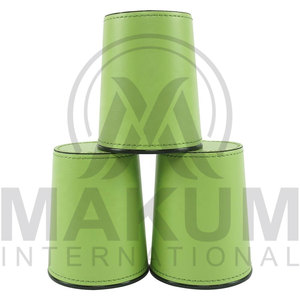 High Quality Green Leather <b>Dice</b> Cup with Same Color Inside and Custom logo - Product Image 2