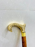 Bastón de Madera Vintage con Mango Náutico de Latón Antiguo Pulido para el Día de San Valentín y Navidad