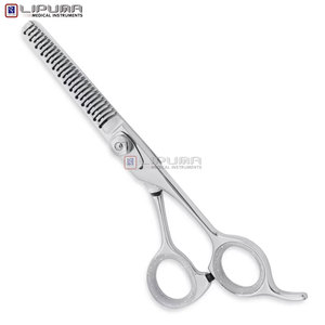 Ciseaux pour cheveux clairsemés avec manche ergonomique en plastique, accessoire de beauté personnalisé, professionnel, ultra-affûtés, en acier japonais 440C - Product Image 3