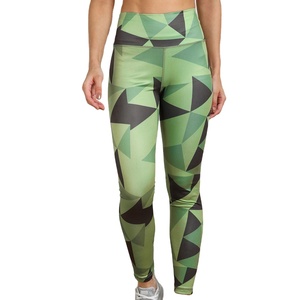 Leggings de Yoga de Cintura Alta con Estampado Geométrico, Spandex y Poliéster, Elásticos en Cuatro Direcciones, Costuras en Contraste, Pantalones para Mujer - Product Image 2