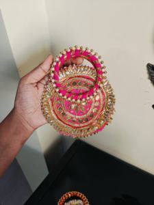 Monederos pequeños ecológicos con asa y parche de Gota para boda, Ramadán, recuerdo de boda india para damas de honor, Mehndi, Haldi, Sangeet - Product Image 5