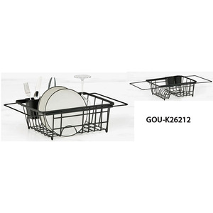 Étagère à vaisselle extensible en métal moderne multifonctionnelle pour évier de cuisine - Product Image 3