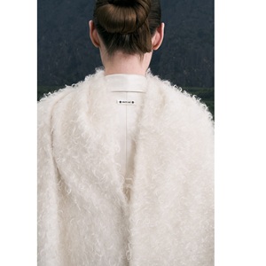 Hot Selling Women Winter Fashion Accessory ETHER MOHAIR SCARF Elegant <b>Cape</b> Shawl Long Faux <b>Fur</b> Shoulder Wrap Winter Scarf - Product Image 4