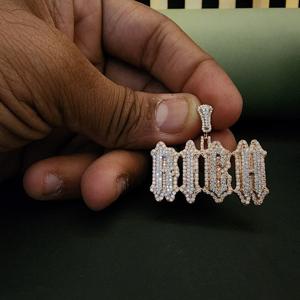 Colgante de Acero Inoxidable DOPE JEWELLS Personalizado con Diamante Cultivado en Laboratorio de 2CT y 12GM - Moderno para Cada Día Especial - Unisex - Product Image 2