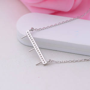 Chaîne de pendentif en argent S925 pour femme, collier claviculaire de 7 à 8 pouces, pendentif ECG, plateau à perles 286, accessoires de bijoux de corps DIY tendance - Product Image 5