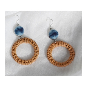 Boucles d'oreilles en rotin tressé écologiques et durables de qualité supérieure, légères, en forme de goutte d'eau, best-seller, disponibles en gros - Product Image 1