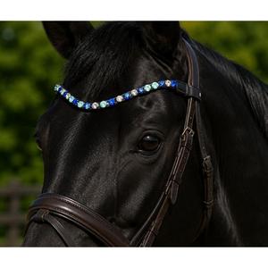 HM Global Premium Elegant U Shaped Multi Color 10 mm Arena Crystal Handmade Horse Browband Luxury Riding Tack - Product Image 3