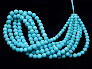 AAA+ Turquoise 5mm-7mm Smooth Round Beads Natural Genuine Arizona Turquoise High Quality Gemstone Loose Beads For Jewelry Making - Product Image 2