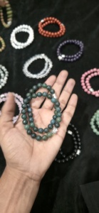 Pulsera de Ágata Musgosa Natural de 8mm con Abalorio de Buda, Pulsera Elástica de Piedras Preciosas y Cristales, Regalo Espiritual, Venta al por Mayor - Product Image 3