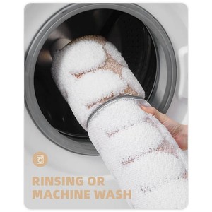 Tapis de bain moderne en coton, rectangulaire, motif abstrait, épais, tufté, antidérapant, avec support en caoutchouc, pour usage domestique - Product Image 2
