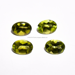 หิน Peridot สีเขียวธรรมชาติรูปไข่เหลี่ยมเพชรพลอยกึ่งมีค่า,พลอยบำบัดหินเพอริดอทสำหรับการทำเครื่องประดับ - Product Image 1