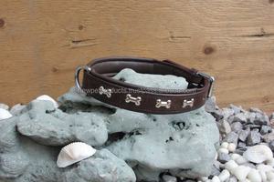 Collier de chien Heavy Duty Logo personnalisé en cuir Lettrage réglable doux en cuir de vachette collier de dressage de cou de chien avec anneau en D pour animaux de compagnie - Product Image 4