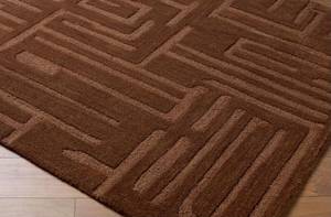Tapis géométrique marron tufté à la main avec envers en latex, tapis doux en laine acrylique pour chambre à coucher, salon, décoration intérieure - Product Image 2
