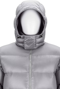 Custom <b>Men</b> Premium Silver Grey Puffer <b>Jacket</b> Removable Hood Winter Thermal Down Coat Custom Logo Luxury Outerwear - Product Image 6