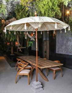 Rustic Solid <b>Wood</b> Outdoor Dining <b>Table</b> With X Base Design For <b>Garden</b> Patio Furniture - Product Image 2