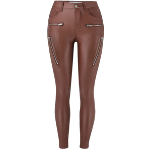 Pantalon crayon d'hiver en cuir PU pour femme, coupe ajustée, service d'exportation OEM - Product Image 5