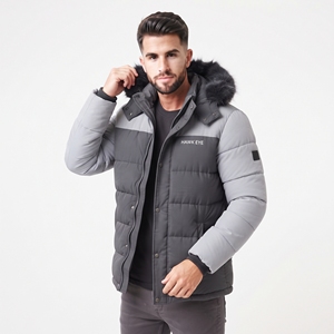 Parka de Invierno Acolchada de Pana para Hombre, Diseño Personalizado, Bloques de Color Personalizados, Forro de Piel Sintética, Cortavientos, Ropa de Calle - Product Image 6