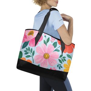 Sac à déjeuner isotherme floral, sac isotherme imperméable, sac de transport thermique avec fermeture éclair pour le stockage des aliments, pour les voyages, les pique-niques, la plage - Product Image 5