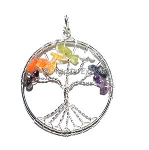 Pendentif disque jaspe rouge sanskrit sept chakras pendentif arbre gravé pendentif arbre - Product Image 4