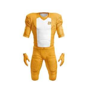 Uniforme de Fútbol Americano Transpirable de Poliéster Premium, Jersey Naranja con Panel Blanco y Pantalones Color Bronceado para Hombres Adultos - Product Image 1