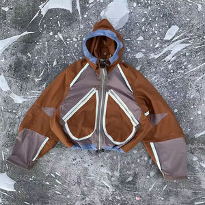 Vente en gros de sweats à capuche pour hommes effet délavé, streetwear de haute qualité, vestes 100% coton zippées, vestes courtes zippées coupées et cousues, vestes de survêtement courtes - Product Image 5