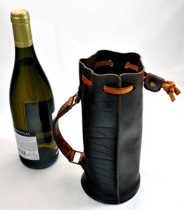 Estuche de cuero para botella de vino, funda para whisky, funda para botella de cuero italiano, estuche de almacenamiento para vino, producto OEM y FBA - Product Image 5