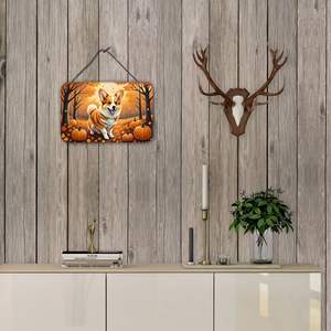 Multicolore New Corgi Fall Wall Door Hanging Prints Aluminum Metal Kitchen Wall Bar Bathroom Plaque Home Decor 8HX12W - Product Image 4
