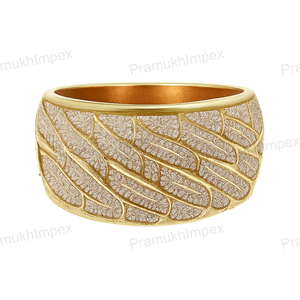 Luxury 925 Sterling Silver Yellow Gold Plated Moissanite Unisex <b>Iced</b> Out Wide Band Wedding Hip Hop <b>Ring</b> - Product Image 4