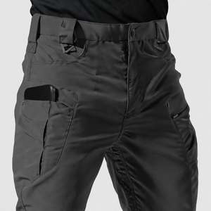 Pantalon cargo pour homme, coupe classique, poids moyen, polyester et coton, couleur unie, style utilitaire, séchage rapide, pour le printemps - Product Image 4
