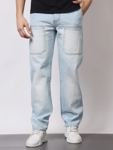 Jean en denim décontracté à jambe large pour les voyages de week-end – Pantalon d'aventure pour l'aéroport et les road trips, écologique - Product Image 1