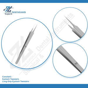 Pince à épiler professionnelle pour extensions de cils ZOHA SURGICO, en acier inoxydable, logo personnalisé, pince à épiler pour cils à long manche, pince à épiler de précision - Product Image 6