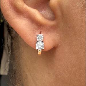 Top Quality Bridal Moissanite Round Diamond <b>Stud</b> <b>Earrings</b> for Anniversary or Special Occasion Available for Bulk Quantity - Product Image 2