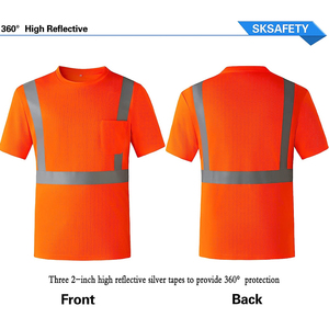 T-shirt orange haute visibilité, taille personnalisée, conforme aux normes de sécurité, équipement de protection disponible, t-shirt confortable en polyester anti-humidité - Product Image 2