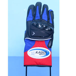 Guantes deportivos KADIA para carreras de motos, guantes de cuero negro, azul y rojo, equipo de protección para motociclistas, guantes ajustables con certificación CE - Product Image 3