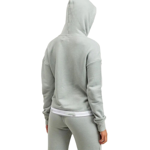 <b>Women's</b> <b>White</b> Cotton <b>Tracksuit</b> Full Sleeve Hooded Drawstring Side Pockets Casual Autumn Wear Regular Fit Solid Color - Product Image 4