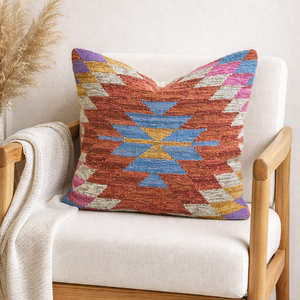 Funda de cojín Kilim de inspiración marroquí de 45 x 45 cm con motivo de diamantes para sofá y sillón decorativo - Product Image 5