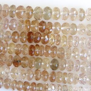 ลูกปัดพลอยโทแพซสีน้ำตาลทรงรอนเดลเหลี่ยมเพชรพลอยธรรมชาติ เกรดพรีเมียม สำหรับทำเครื่องประดับ - Product Image 2