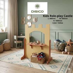 Juego de rol interior para niños, castillo de madera, área de juegos duradera estilo americano, castillo de madera americano - Product Image 3