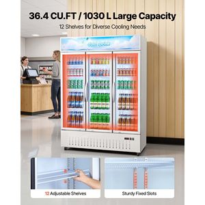 Frigorifero Commerciale Verticale per Bevande 36.4 Cu.Ft con 3 Porte in Vetro - Product Image 2