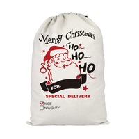 Sacs de Noël classiques et tendance en toile de coton avec cordon de serrage, grand format, pour rangement en vrac et emballage cadeau, rectangulaires 27,5" x 19,5"