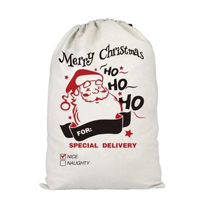 Santa Sacks Classic Fashionable <b>Large</b> Christmas Canvas Cotton Drawstring <b>Bags</b> Bulk <b>Storage</b> Gift Wrapping 27.5" X 19.5" - Product Image 6