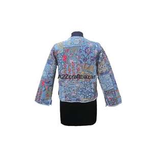 Manteau traditionnel fait main, veste vintage Kantha, design en coton Kantha, kimono, vêtements de plage pour femmes - Product Image 4