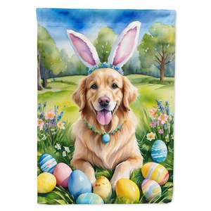 Multicolor Golden Retriever Easter Egg Hunt Garden Flag Buzón Decorativo Patio Banner para Patio Obra de arte para camas de flores Cualquier - Product Image 1