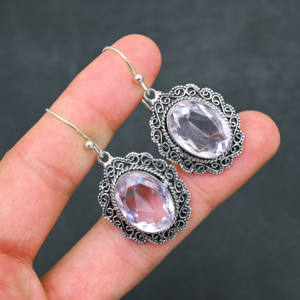 Pendientes de Plata 925 de Lujo Color Rosa - Product Image 2