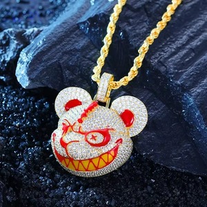 Colgante de Ratón de Dibujos Animados con Cristal de Estrás y Moissanita + Plata 925, Amuleto Hip Hop, Joyería de Moda Unisex - Product Image 2