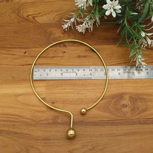 Minimalist Gold Ball Choker <b>Necklace</b> for Women – Geometric Open Collar <b>Statement</b> Jewelry - Product Image 2