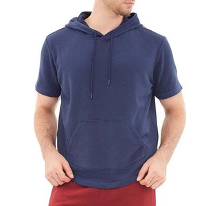 Sweat-shirts à manches courtes pour hommes personnalisables de haute qualité, brodés, en coton/polyester, en molleton, sport, décontractés, séchage rapide, service OEM - Product Image 2