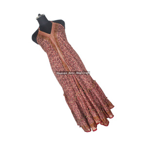 Vestidos Bohemios Largos con Cuello en V y Estampado Floral para Mujer, Vestidos Casuales de Playa, Estilo Boho Vintage, Vestido Sari de Seda, Elegante para Cena - Product Image 6