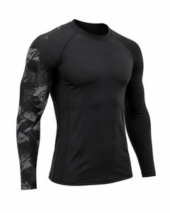 Camiseta Deportiva de Manga Larga con Cuello Redondo para Hombre, Protección UV, Impresión Digital Negra, Secado Rápido, Poliéster, para Deportes al Aire Libre, MOQ Bajo - Product Image 3